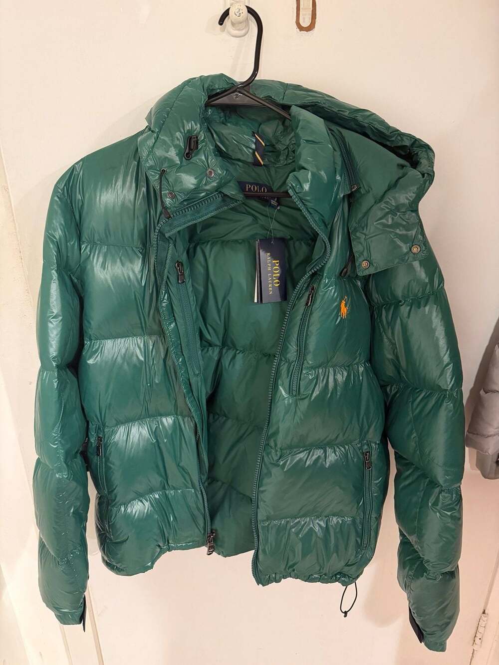 Polo Ralph Lauren green glossy jacket
